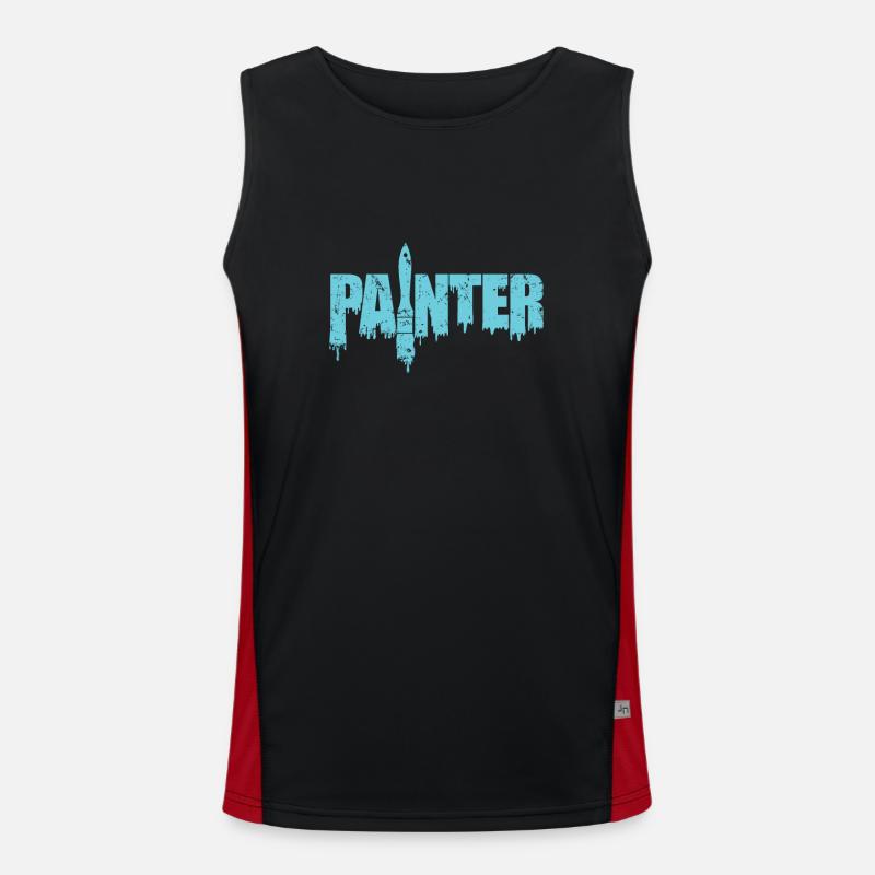Painter Painter Profession Varnisher - Men's Functional Contrast Tank Top  - black/red