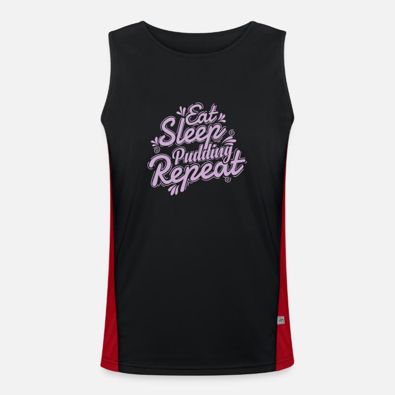 Ok But first Pudding Dessert Süßspeise Funktionelles Kontrast-Tank Top für Männer 