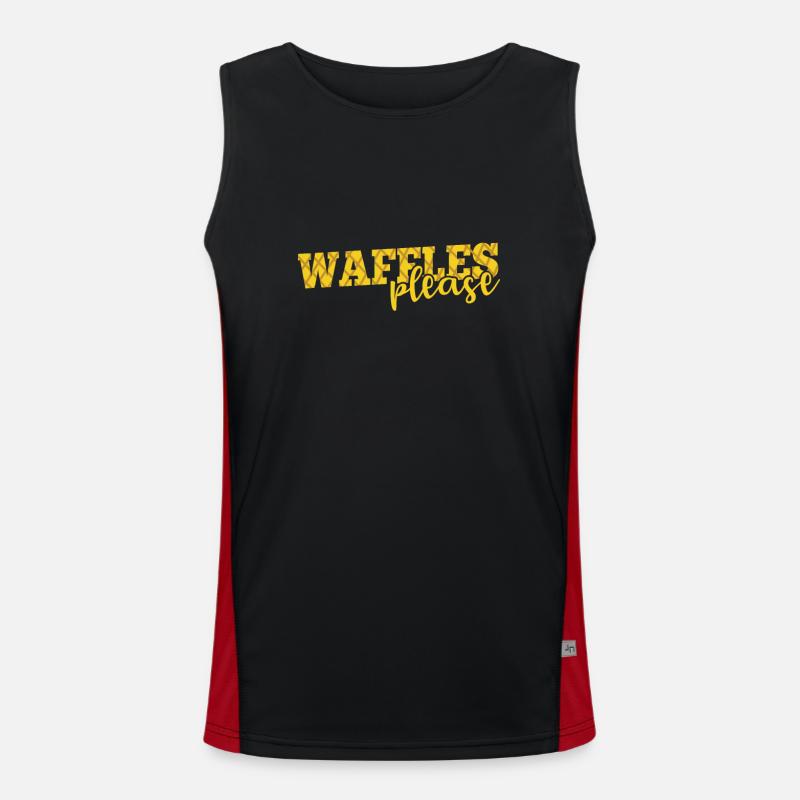 Waffles Please Snack Pastry Dough Baker Men's Functional Contrast Tank Top 