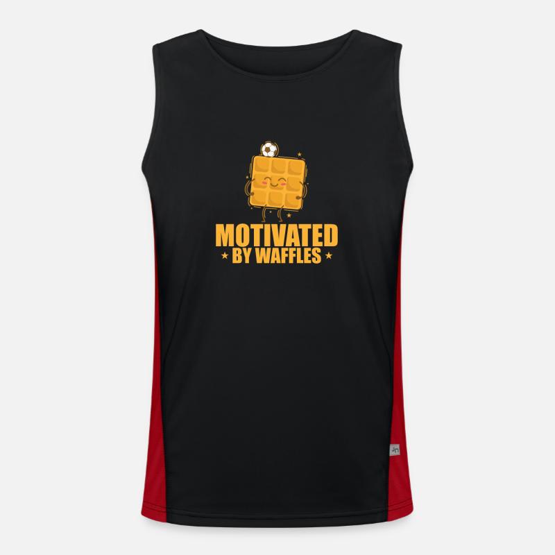 Motivated by Waffles Teig Gebäck Snack Funktionelles Kontrast-Tank Top für Männer 