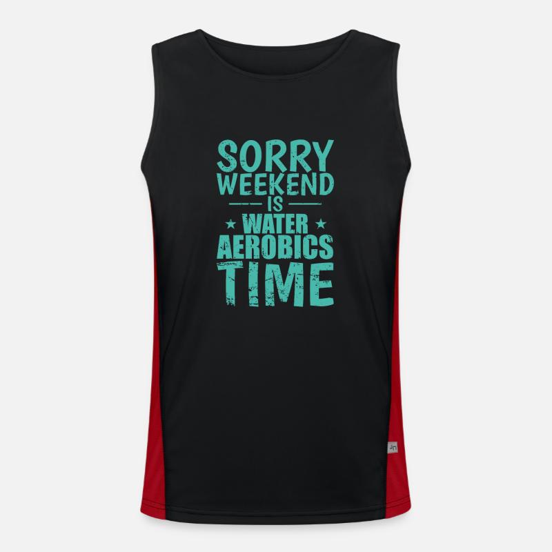 Sorry Weekend is Water Aerobics Time Funktionelles Kontrast-Tank Top für Männer 