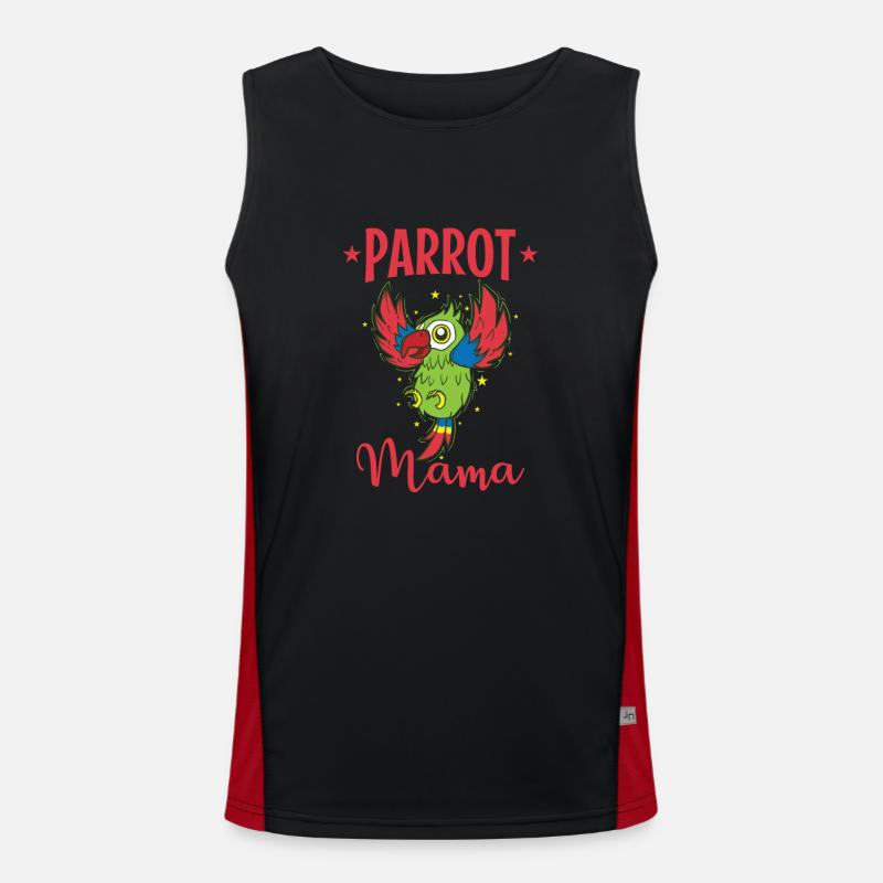 Parrot Mama Tier Sprechen Vogel Funktionelles Kontrast-Tank Top für Männer 