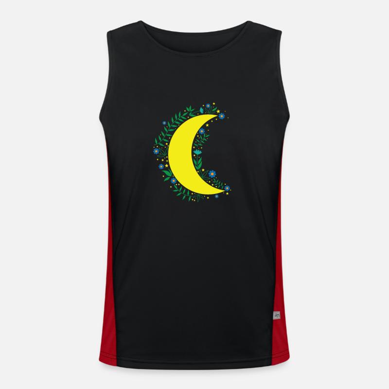 Moon Flowers Infinite Night Sky Men's Functional Contrast Tank Top 