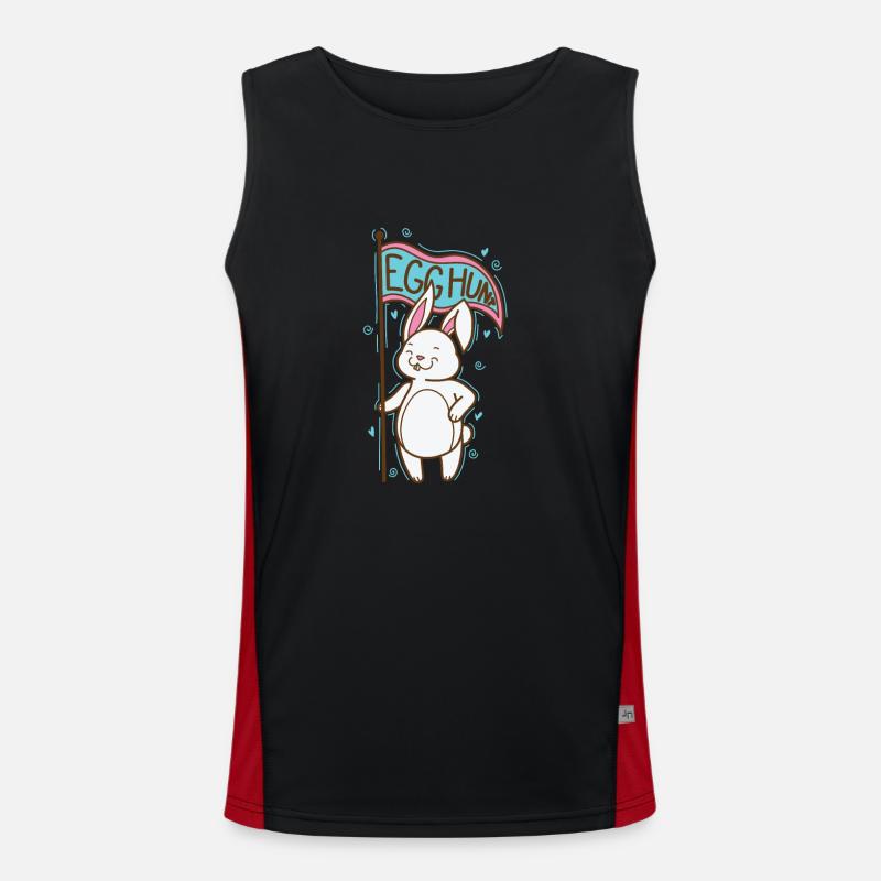 Egg Hunt Easter Easter Eggs - Men's Functional Contrast Tank Top  - black/red