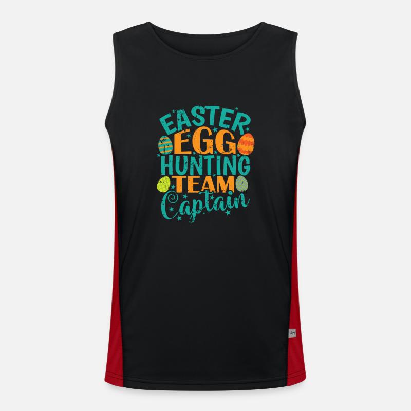 Easter Egg Hunting Team Captain Easter Bunny Men's Functional Contrast Tank Top 