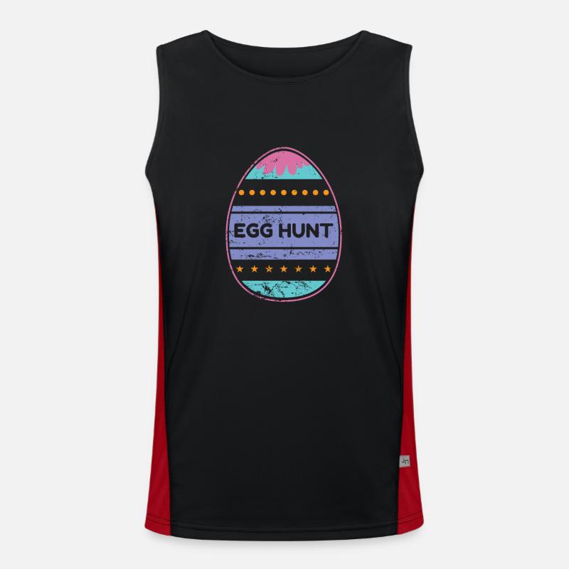 Egg Hunt Easter Bunny Easter Eggs Men's Functional Contrast Tank Top 