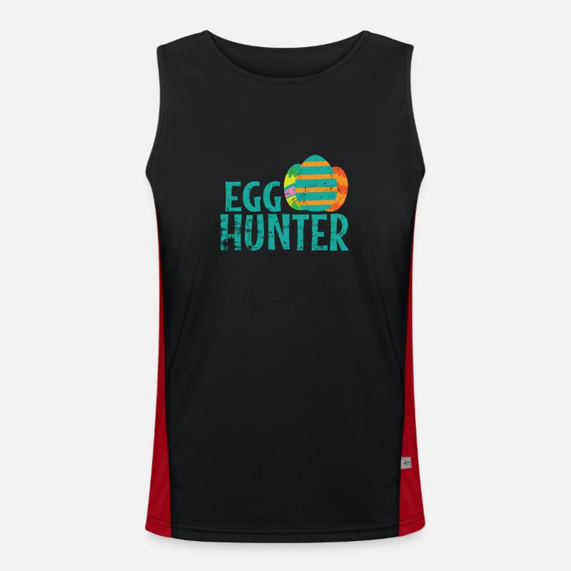 Egg Hunter Easter Colorful Easter Eggs Men's Functional Contrast Tank Top 