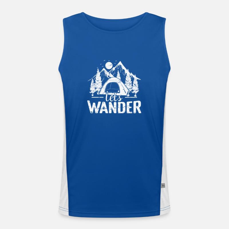 Let's Wander Camping Holidays Mountains Men's Functional Contrast Tank Top 