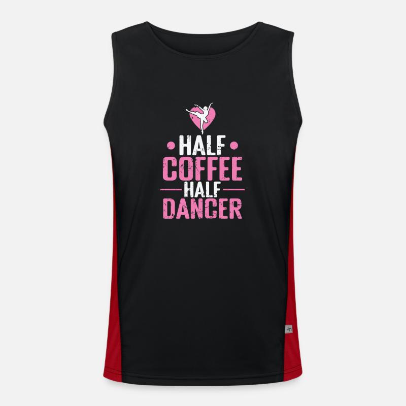Half Coffee Half Dancer Ballet Funktionelles Kontrast-Tank Top für Männer 
