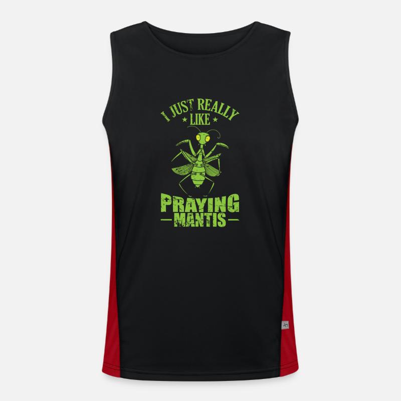 I just really like praying Mantis Funktionelles Kontrast-Tank Top für Männer 