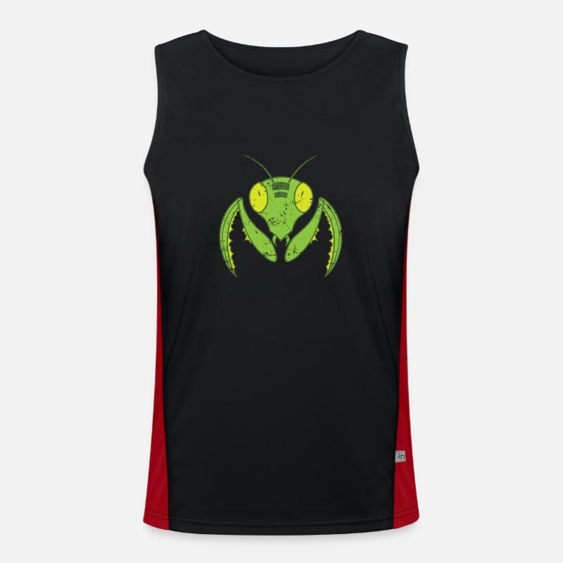 Gottesanbeterin fliegende Natur Funktionelles Kontrast-Tank Top für Männer 