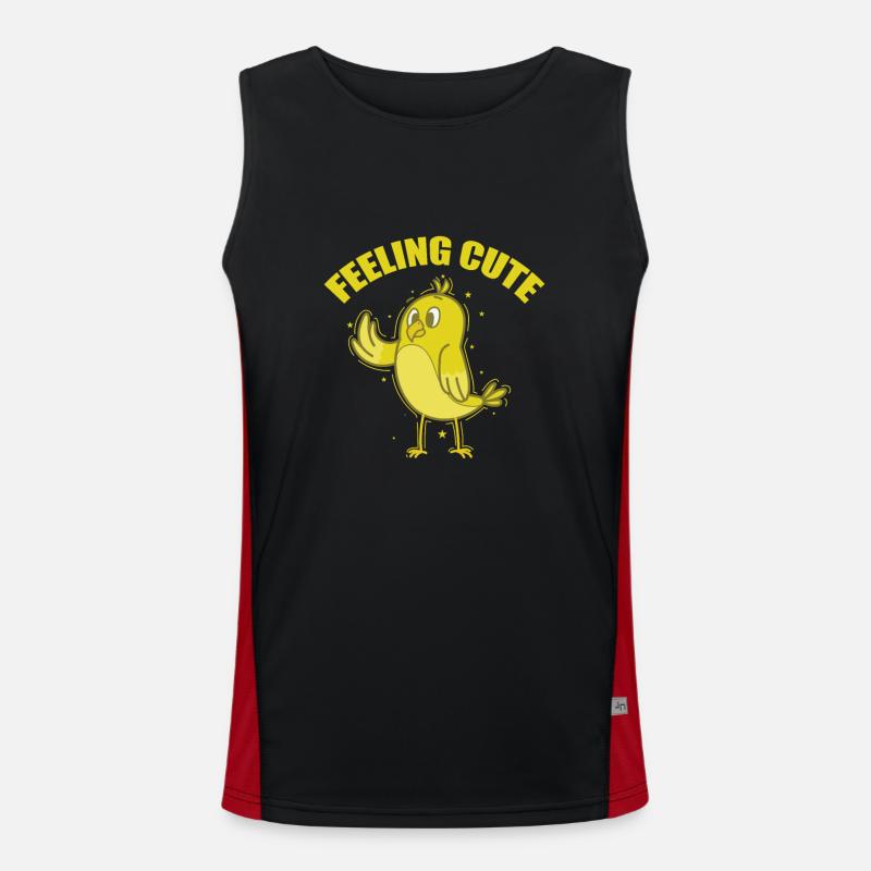 Feeling Cute Kanarienvogel Funktionelles Kontrast-Tank Top für Männer 