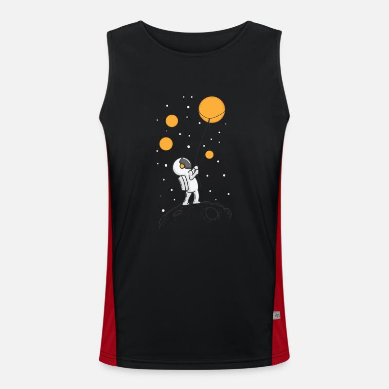 Astronaut in distant space - Men's Functional Contrast Tank Top  - black/red