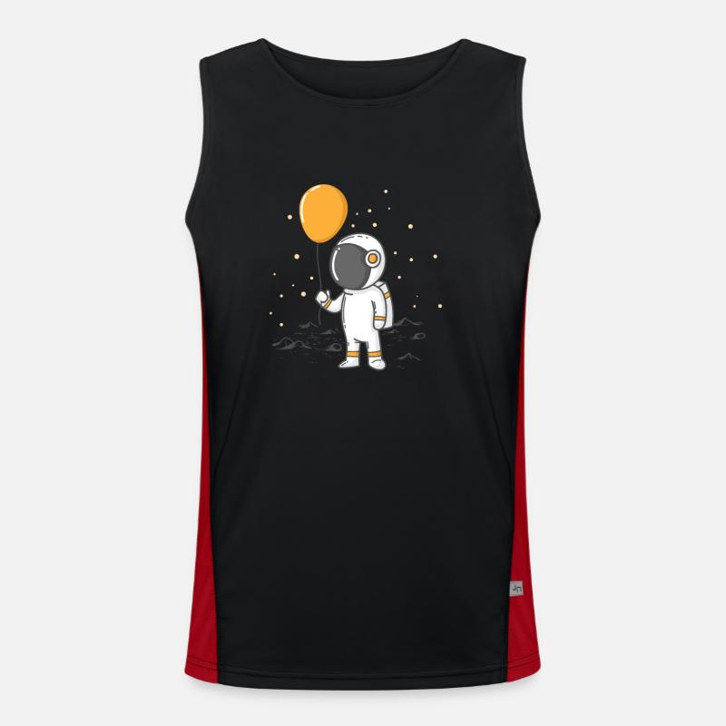 Astronaut mit Ballon Funktionelles Kontrast-Tank Top für Männer 