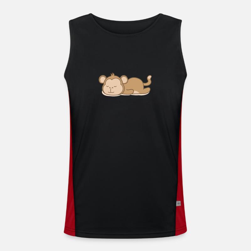 Sleeping Monkey - Men's Functional Contrast Tank Top  - black/red