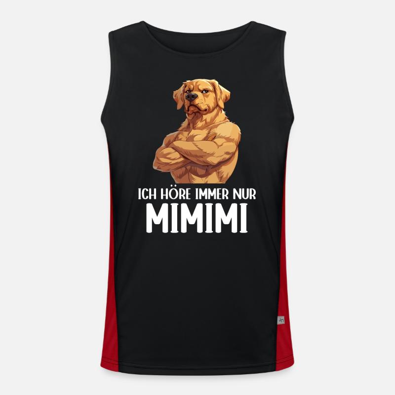 Chien Chiens Je n’entends que Mimimi Débardeur respirant contrasté Homme 
