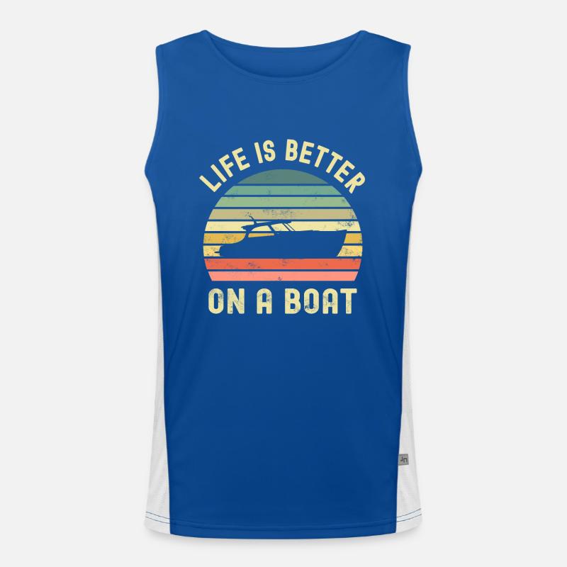 Boot Bootsbesitzer Bootsfahrer Funktionelles Kontrast-Tank Top für Männer 