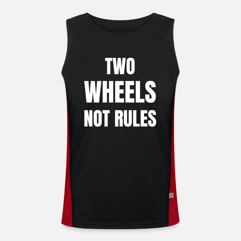 Two wheels no rules - Men's Functional Contrast Tank Top - black/red
