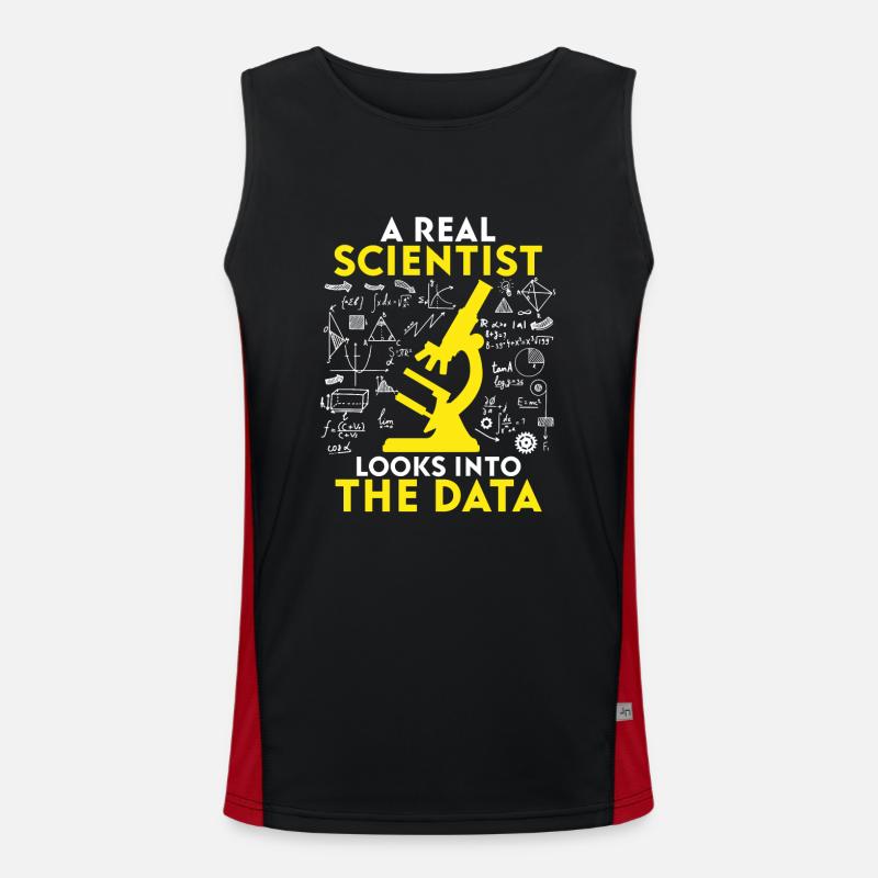 A Real Scientist Looks Into the Data Men's Functional Contrast Tank Top 