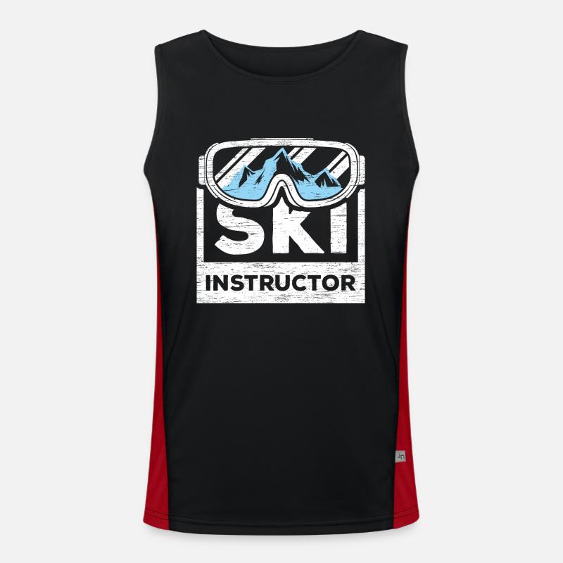 Ski instructor - Men's Functional Contrast Tank Top  - black/red