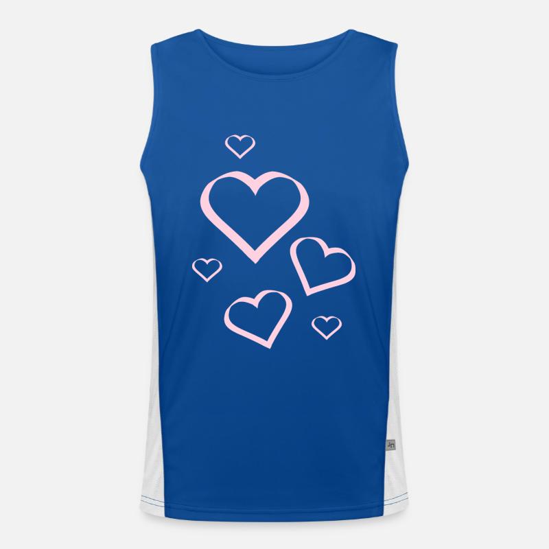 rosarotes Herz Herz rosa rot Herz pink Herzmuster Funktionelles Kontrast-Tank Top für Männer 