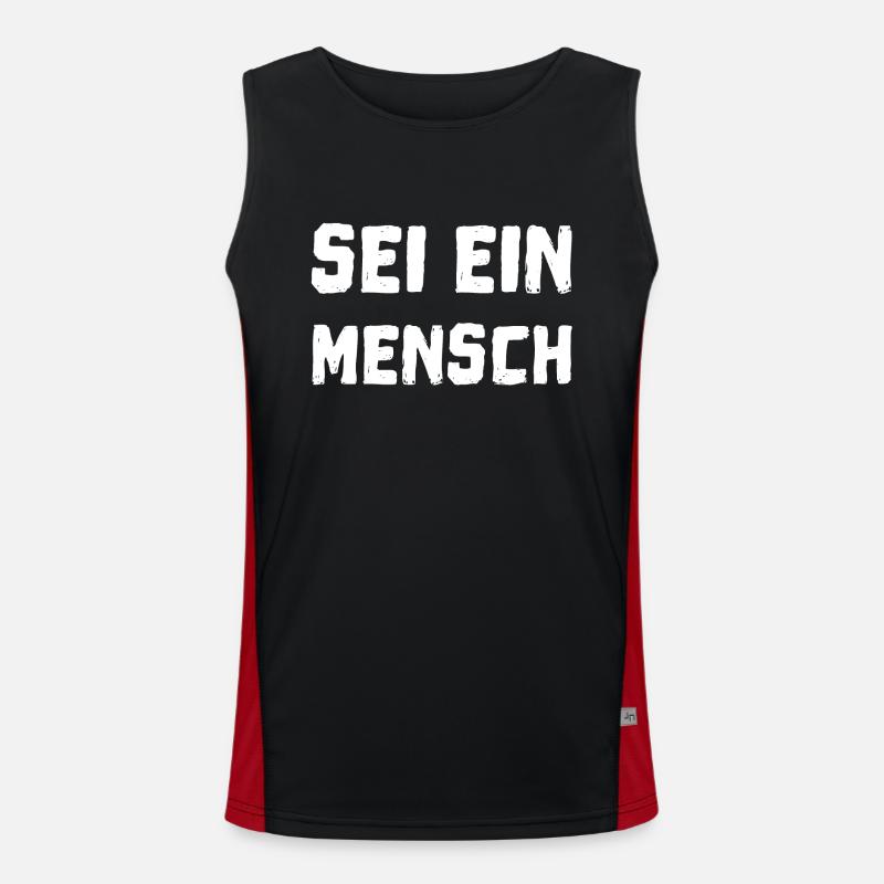 Sei ein Mensch Funktionelles Kontrast-Tank Top für Männer 