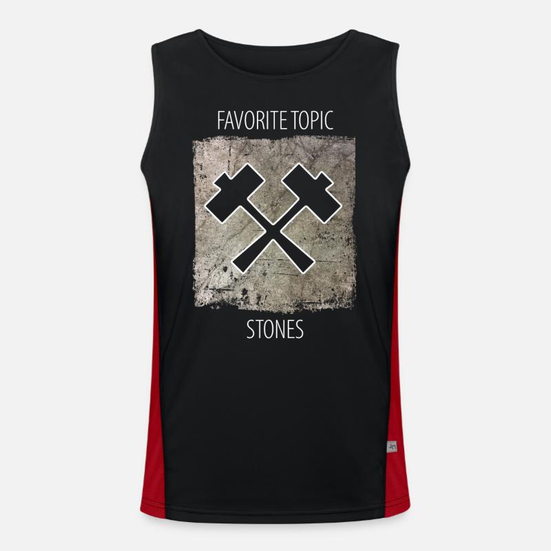 Steinmetz Steinbildhauer Spruch Funktionelles Kontrast-Tank Top für Männer 
