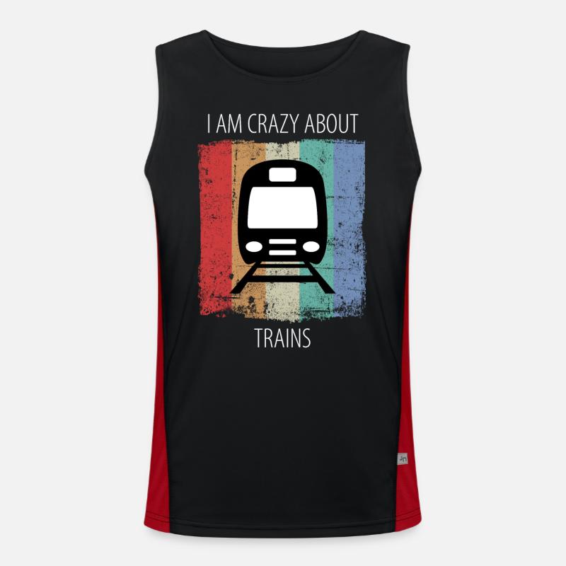 Train Railway Railroad Worker Trains Train Driver Men's Functional Contrast Tank Top 