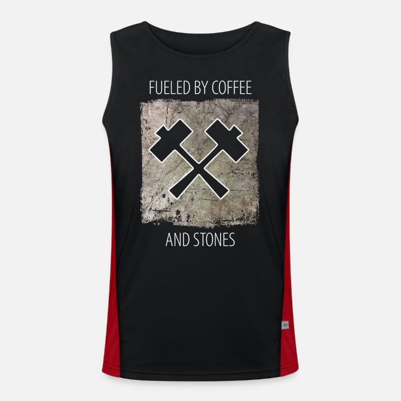 Steinmetz Steinbildhauer Spruch Funktionelles Kontrast-Tank Top für Männer 