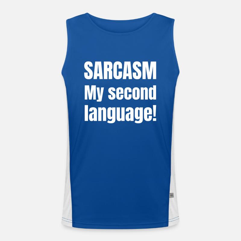 Sarcasm my second language Men's Functional Contrast Tank Top 