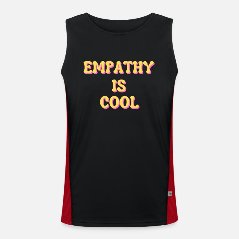 Empathy Is Cool - Men's Functional Contrast Tank Top  - black/red