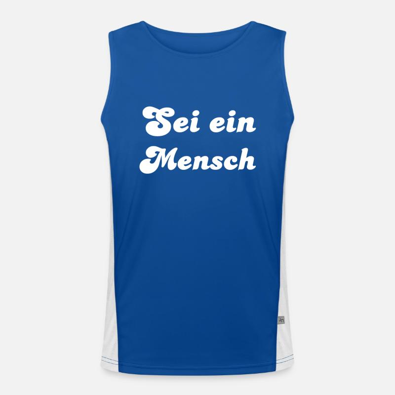 Sei ein Mensch Funktionelles Kontrast-Tank Top für Männer 