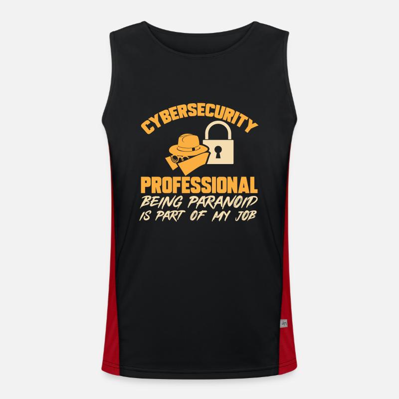 Cybersecurity Hackers IT Security - Men's Functional Contrast Tank Top  - black/red