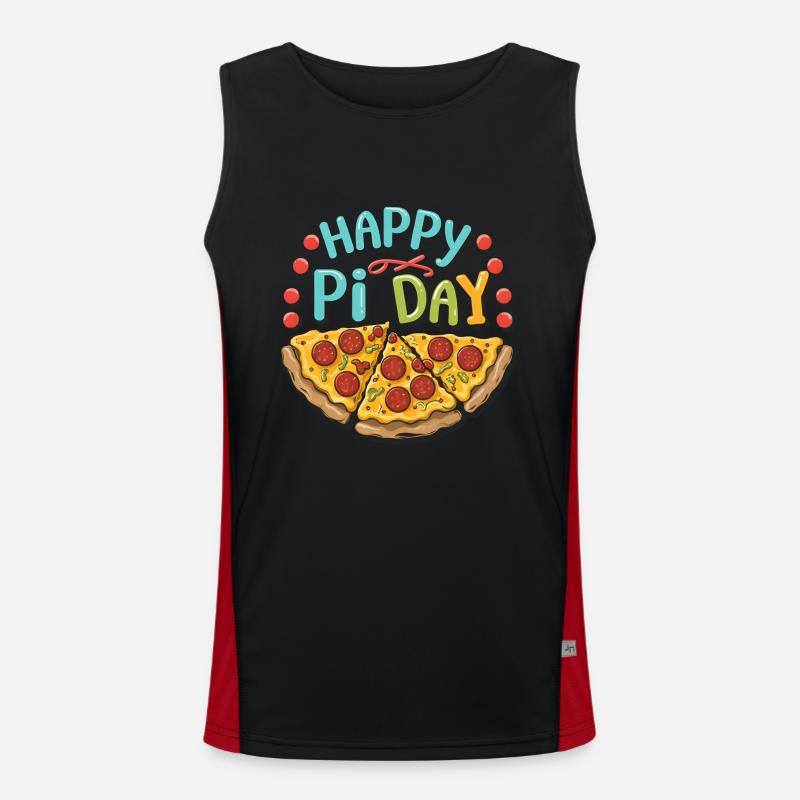 Pizza Pi Day Professeur de mathématiques Mathématiciens Débardeur respirant contrasté Homme 