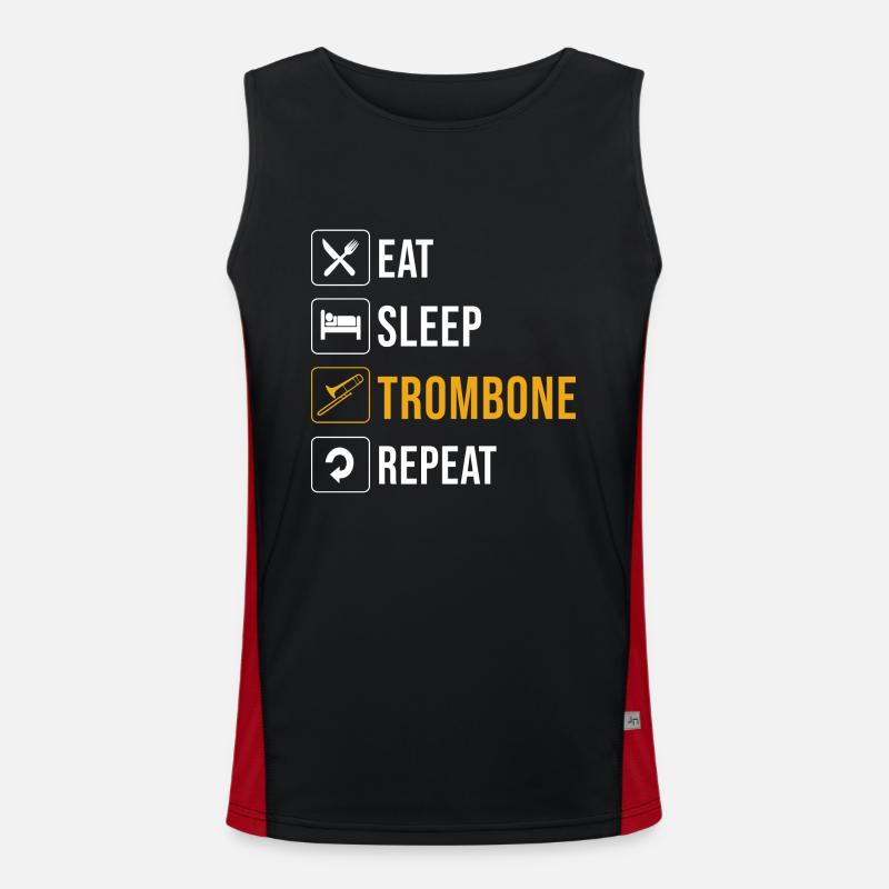 Trombone - Men's Functional Contrast Tank Top  - black/red