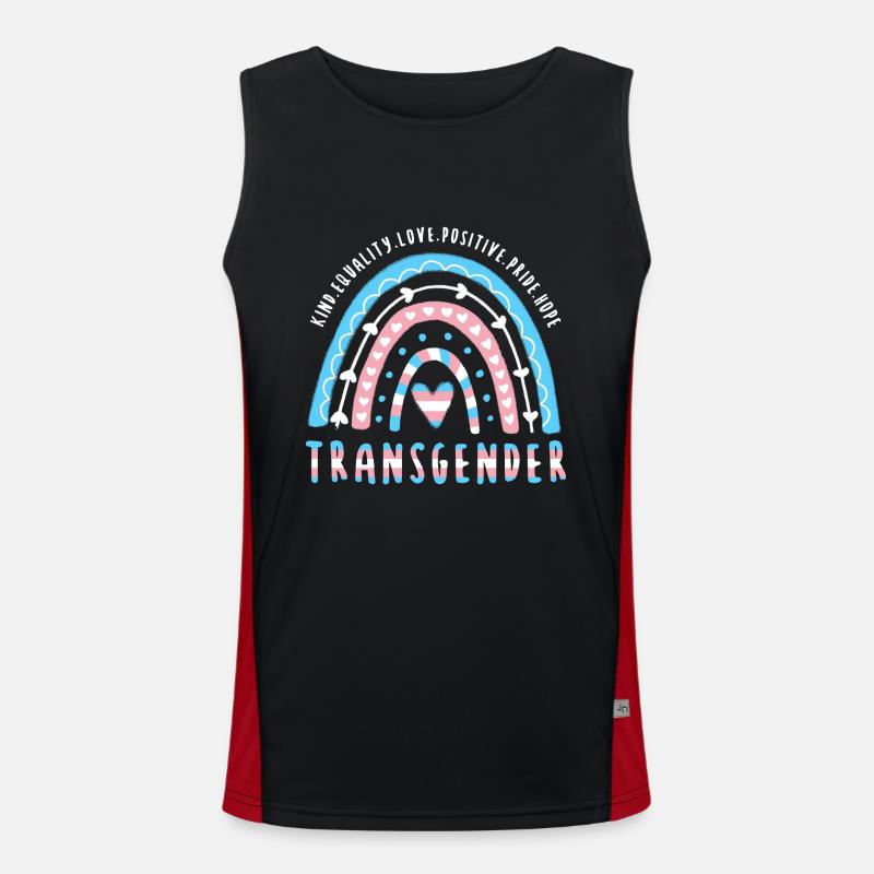 Trans Spruch Transgender Regenbogen Funktionelles Kontrast-Tank Top für Männer 