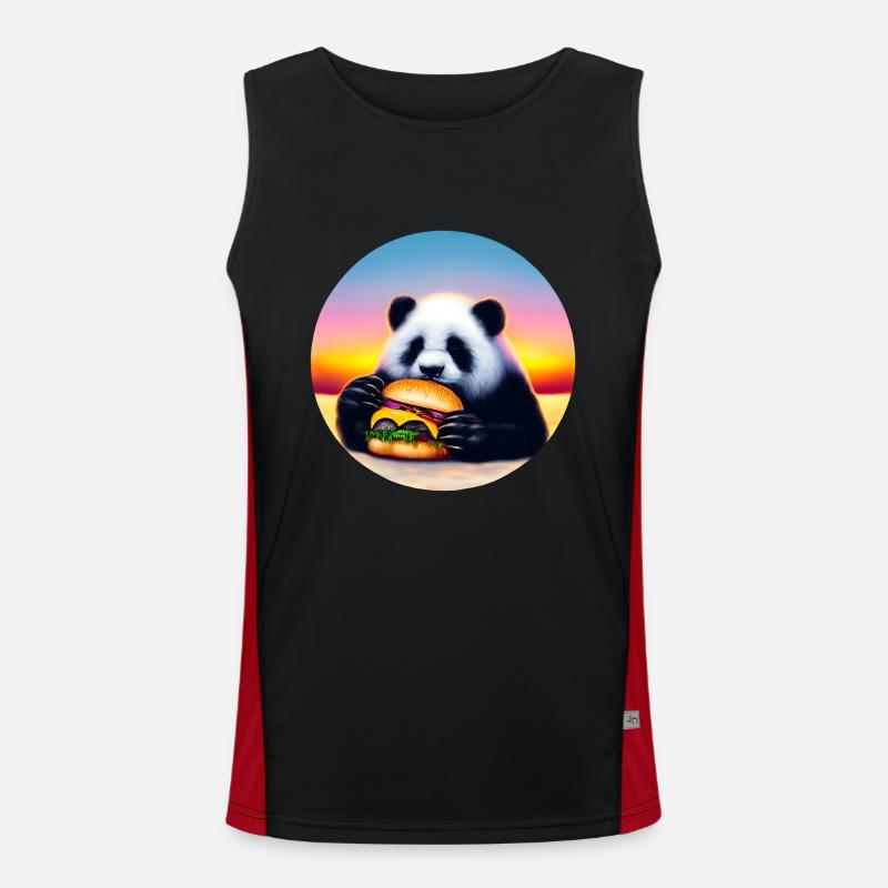 Panda au Cheeseburger Sunset Débardeur respirant contrasté Homme 