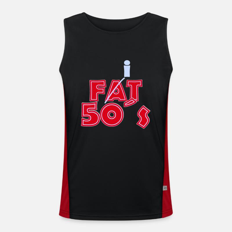Fat 50S Red LightBlue Men's Functional Contrast Tank Top 