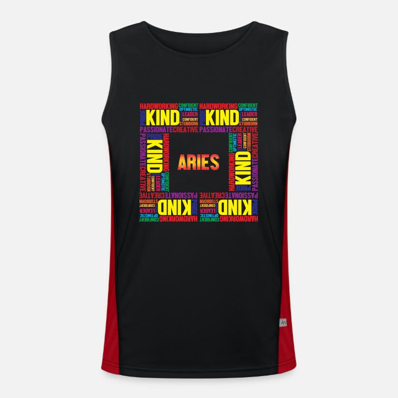 Sternzeichen Widder Funktionelles Kontrast-Tank Top für Männer 