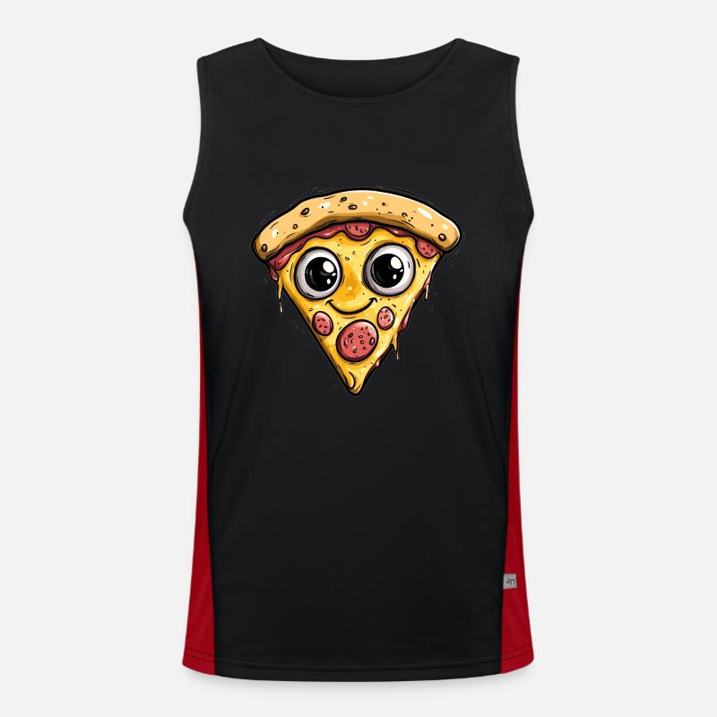 Tranche de pizza heureuse Débardeur respirant contrasté Homme 