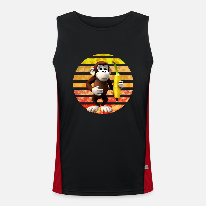 Bananen Affe Funktionelles Kontrast-Tank Top für Männer 