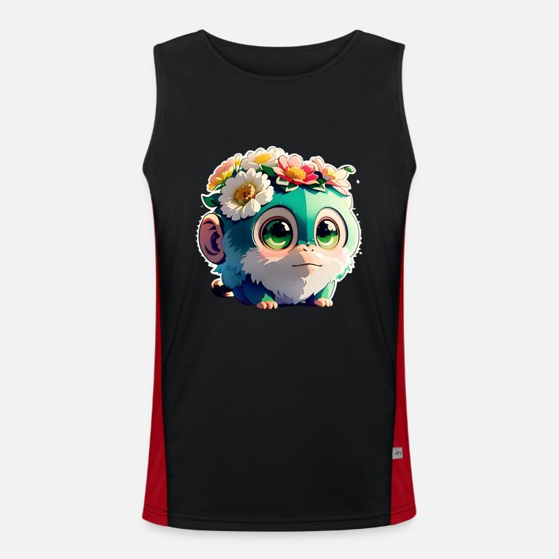 Blumiger Affenfreund Funktionelles Kontrast-Tank Top für Männer 