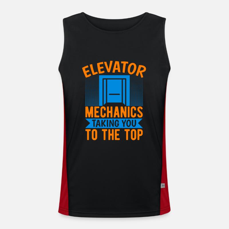 Elevator Mechanic - Taking You To The Top Gift Men's Functional Contrast Tank Top 