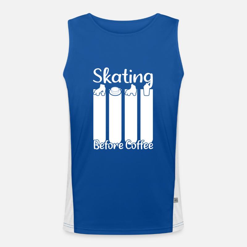 Roller Skating Skate Skating Before Coffee Gift Funktionelles Kontrast-Tank Top für Männer 