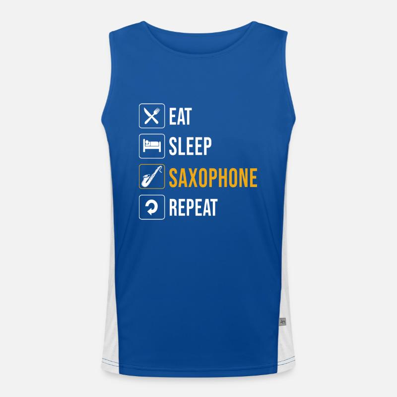 Saxophone Saxophonist Men's Functional Contrast Tank Top 