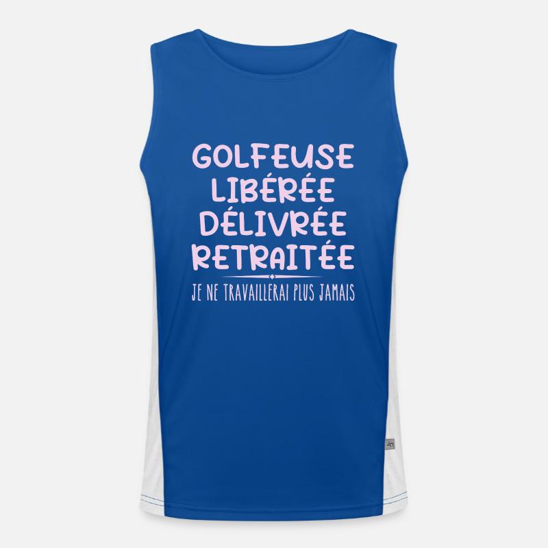 Golfer feiert Ruhestand mit Humor Geschenk Funktionelles Kontrast-Tank Top für Männer 