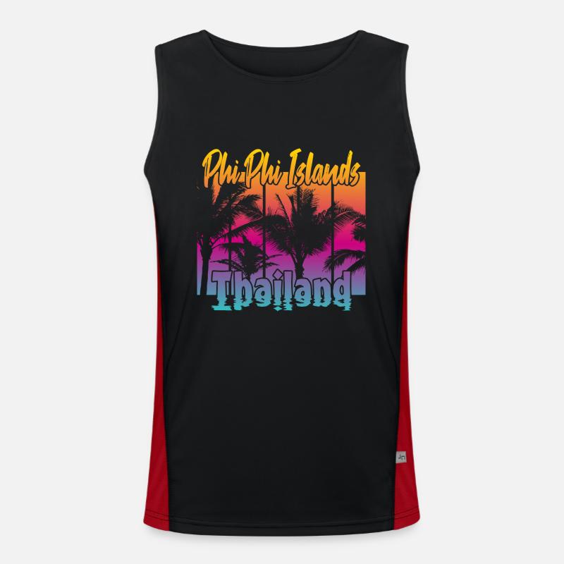 Phi Phi Islands Thailand Funktionelles Kontrast-Tank Top für Männer 