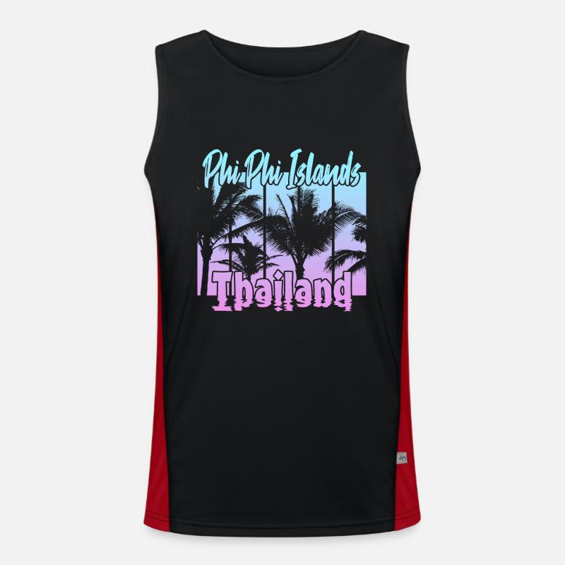 Phi Phi Islands Thailand - Men's Functional Contrast Tank Top - black/red