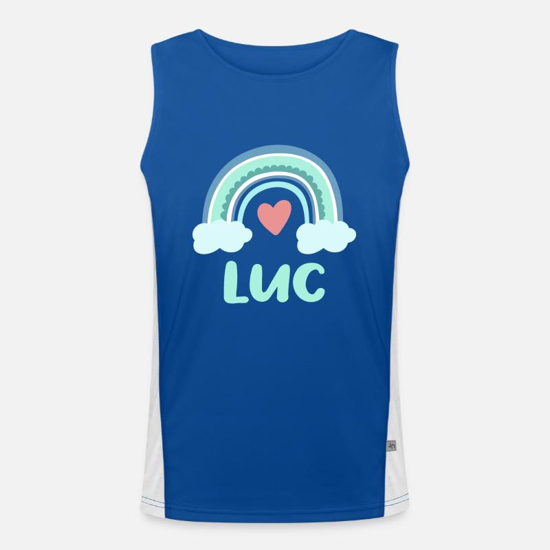 Luc Name Regenbogen Baby Funktionelles Kontrast-Tank Top für Männer 