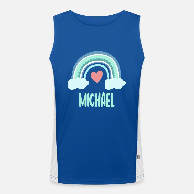 Michael Nom Rainbow Baby Débardeur respirant contrasté Homme 
